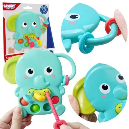 Sensorinis kramtukas | Montessori drambliukas 4in1 | WOOPIE 53675