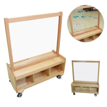 Medinė dvipusė mobilioji piešimo lenta | MASTERKIDZ ME09036