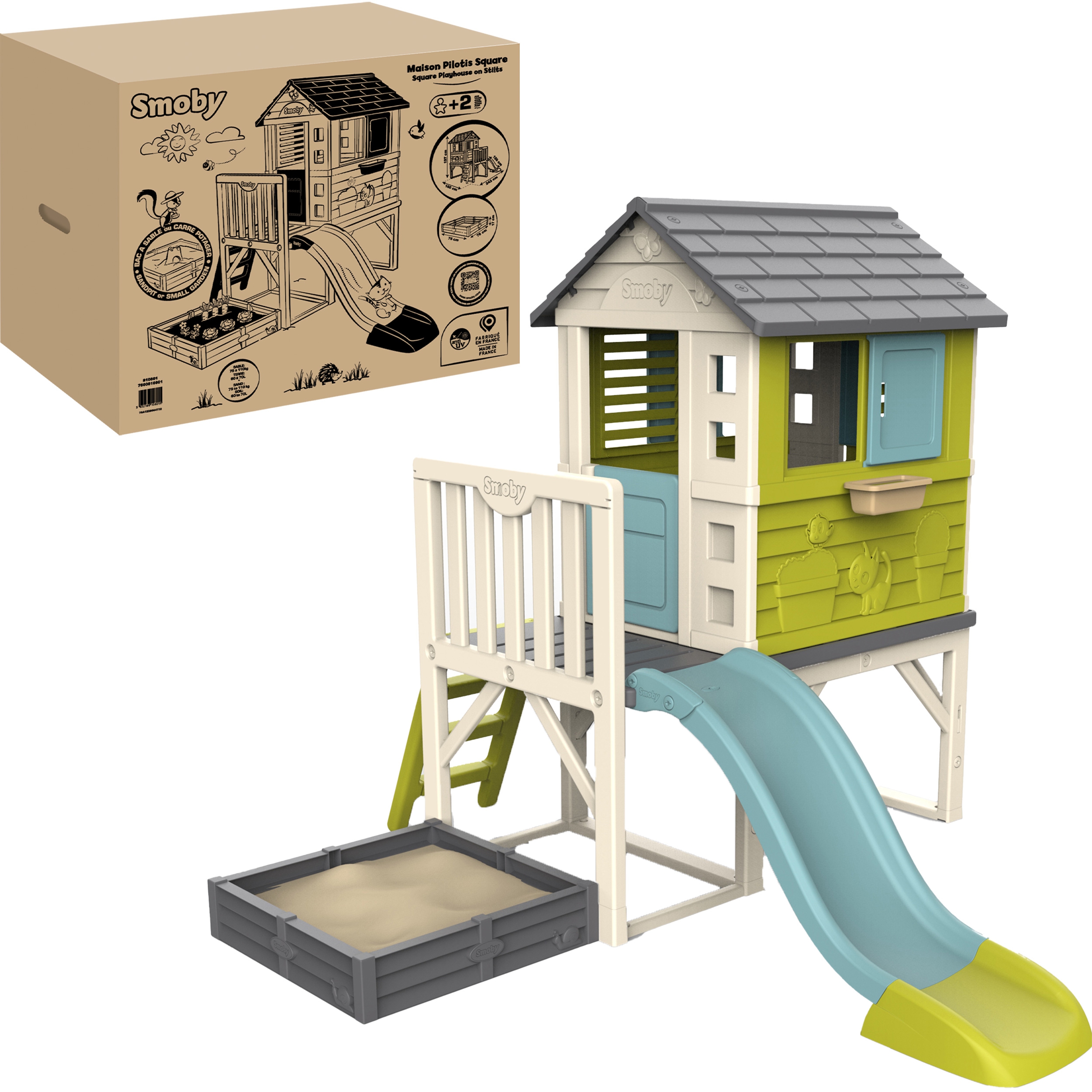 smoby-domek-na-palach-z-piaskownica-i-zjezdzalnia