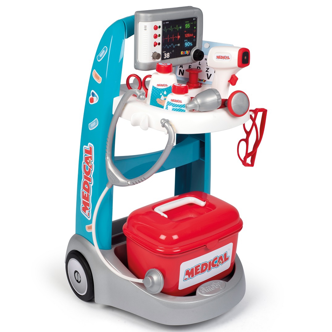 smoby-elektroniczny-wozek-medyczny-lekarski-16-akcesoriow