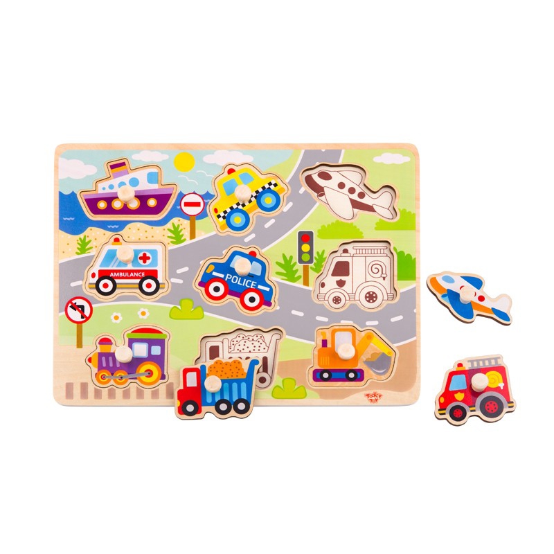 tooky-toy-drewniane-puzzle-montessori-transport-pojazdy-z-pinezkami-do-dopasowania
