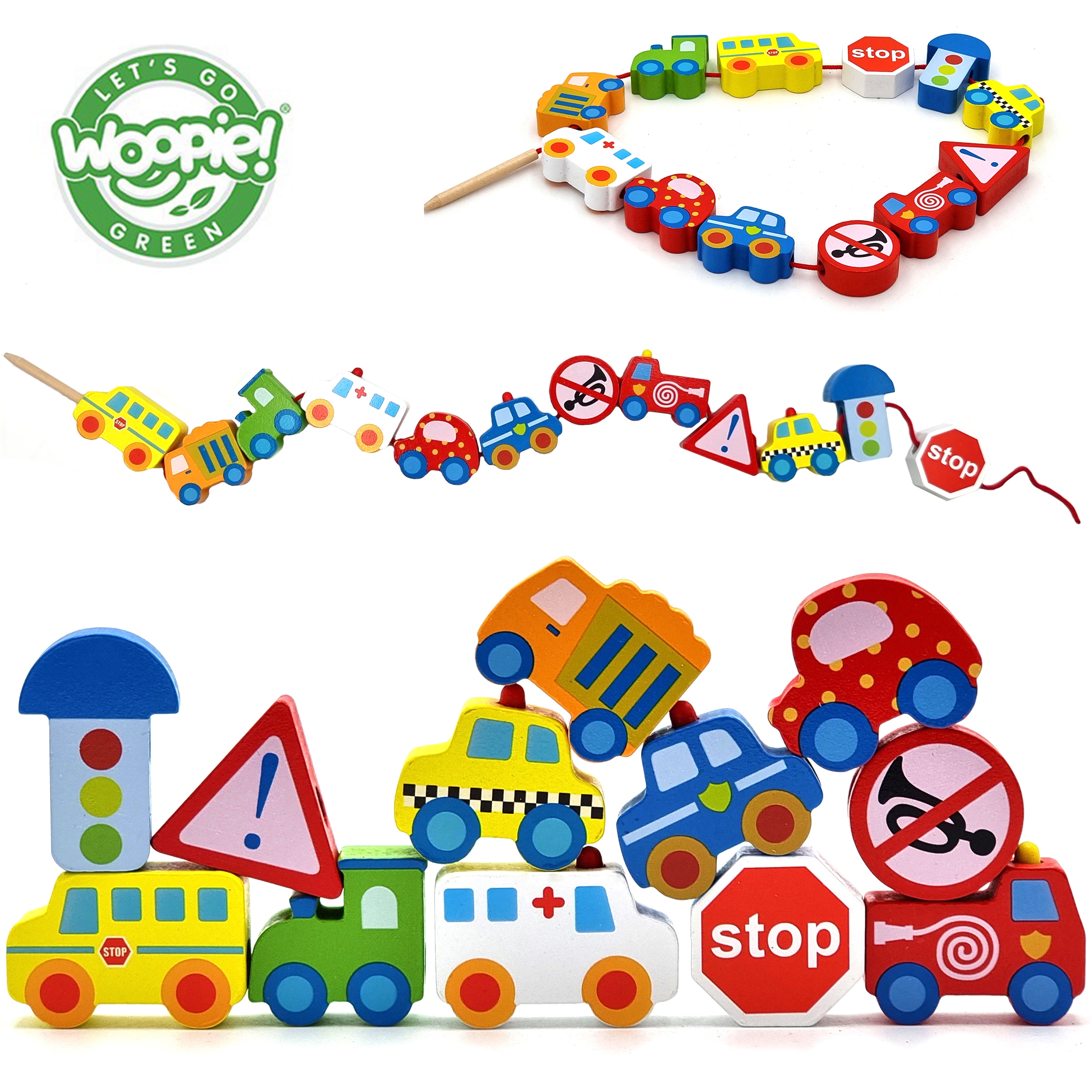 woopie-green-drewniane-klocki-do-nawlekania-pojazdy-samochody-13-el