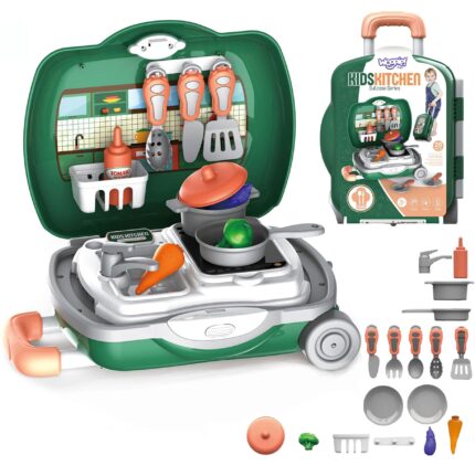 Mažojo virėjo rinkinys lagamine | 2in1 su priedais 20 vnt. | WOOPIE 44664