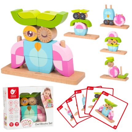 Medinės veriamos kaladėlės | Pelėda | Classic World CW3708