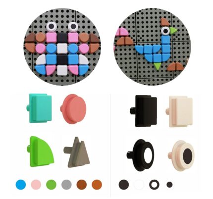 Geometrinių figūrų formos kaiščių rinkinys | 64 vnt. | STEM lentoms | MASTERKIDZ ME14825