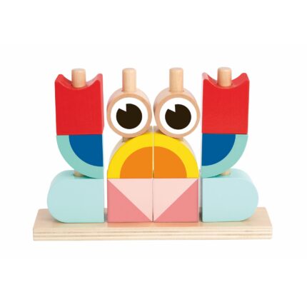 TOOKY TOY Kūrybingi mediniai erdviniai blokai 3D krabas