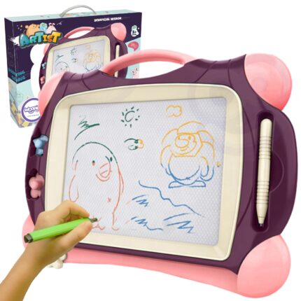 Žaislinė nutrinama magnetinė piešimo lenta vaikams | Su 2 antspaudais | Woopie 40789