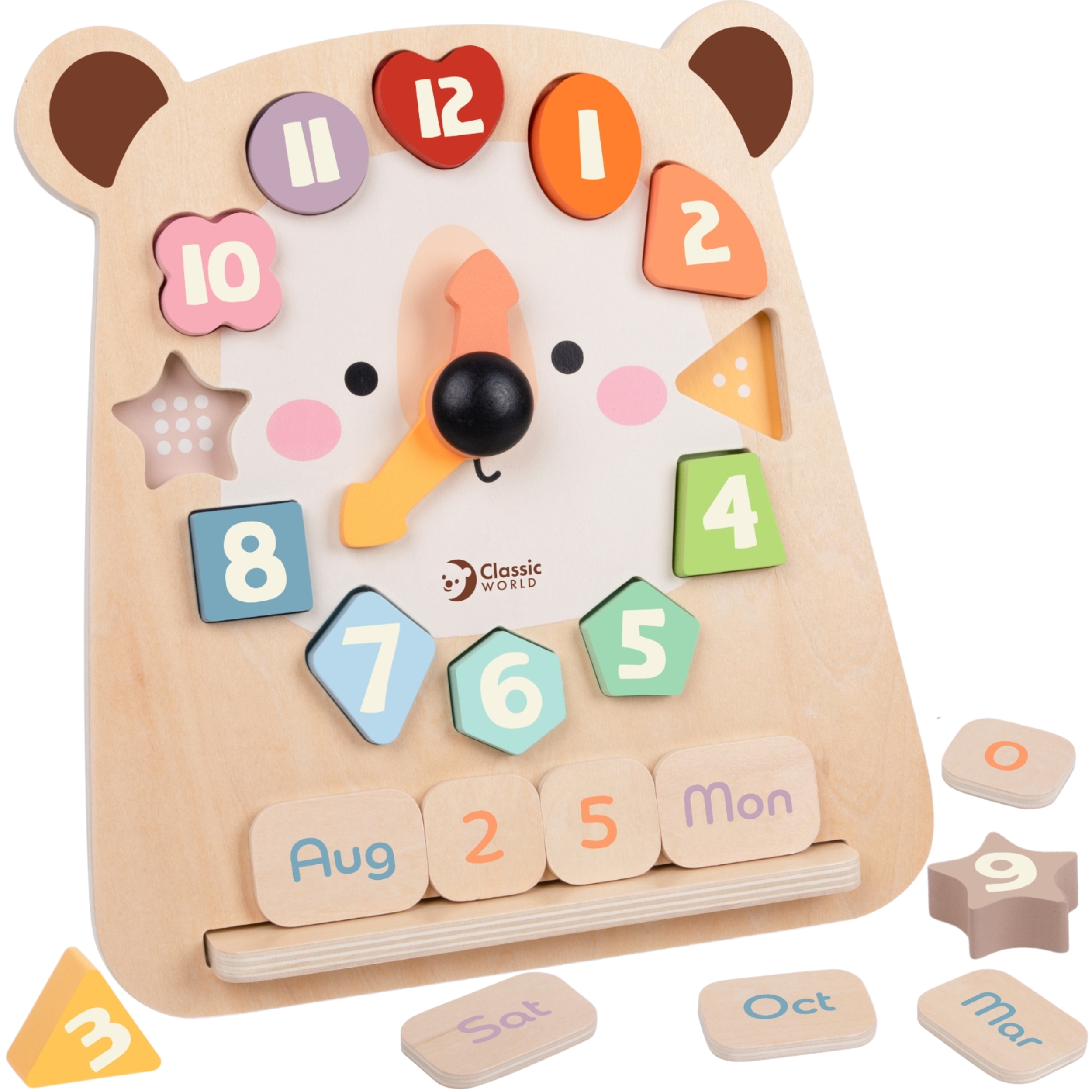 classic-world-zegar-mis-montessori-edukacyjny-3w1-nauka-czasu-liczenia-i-daty