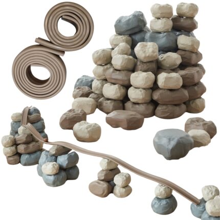 Lanksti kamuoliukų trasa | Konstrukcinis rinkinys su guminėmis kaladėlėmis 98 vnt. | Masterkidz MK0003