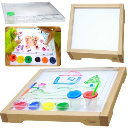 Sensorinė LED šviesos lenta | su permatomu tapybos padėklu | MASTERKIDZ MK0016