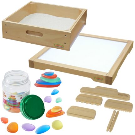 Sensorinis LED panelis dėžėje su smėlio žaidimų priedais | Masterkidz MK0017