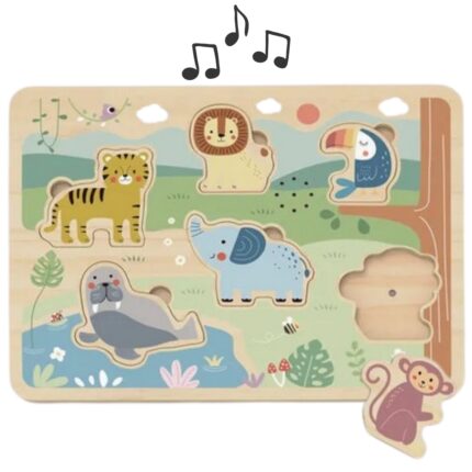 Interaktyvi medinė dėlionė Gyvūnėliai | Su garsais | TOOKY TOY TL065N