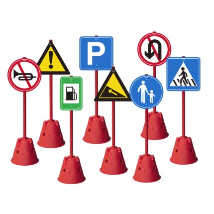 Edukacinių kelio ženklų rinkinys | XXL 90 cm 8 vnt. | Classic World CW70277