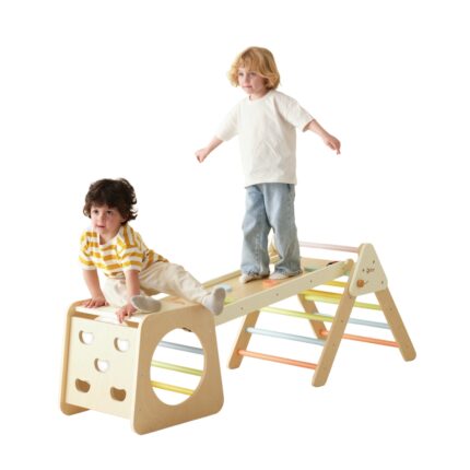 Medinis laipiojimo rinkinys | Montessori trikampis 5in1 | Classic World CW60015