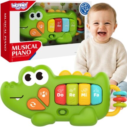 Interaktyvus pianinas-krokodilas | Muzikinis žaislas su garsais | WOOPIE BABY 59158