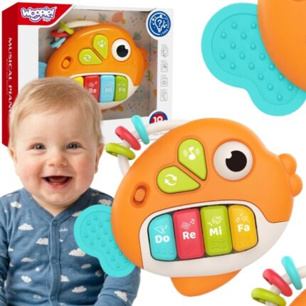 Interaktyvus pianinas-žuvytė | Muzikinis lavinamasis žaislas su garsais ir šviesomis | WOOPIE BABY 59141