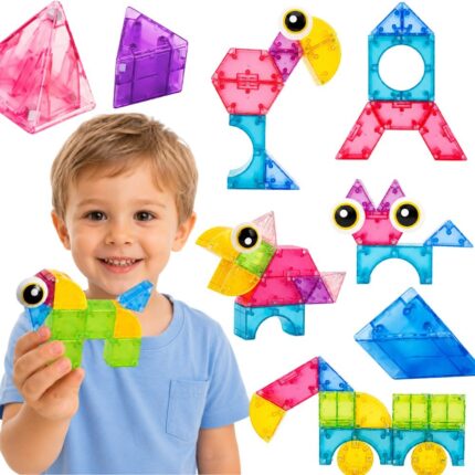 Magnetinės kaladėlės 21 el. | Lavinamasis 3D kūrybinis rinkinys | WOOPIE 58939