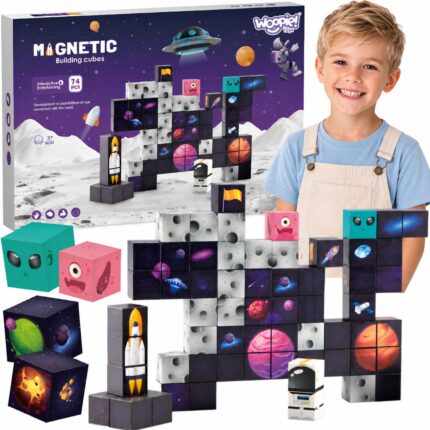 Magnetinės konstravimo kaladėlės | Kosmosas 74 elementai | WOOPIE 58991