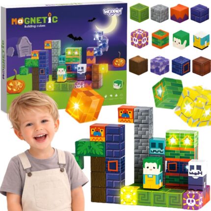 Šviečiantys magnetiniai blokeliai | Halloween tema 63 vnt. | WOOPIE 58878