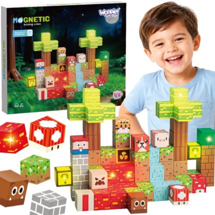 Magnetinės konstravimo kaladėlės | Miško tema, 75 vnt. | WOOPIE 58922