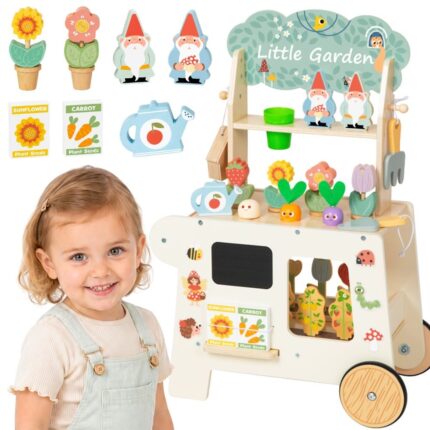 Medinis sodo vežimėlis ir parduotuvė | Montessori stiliaus, 57 el. | TOOKY TOY TP567